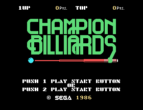 Champion Billards Title Screen